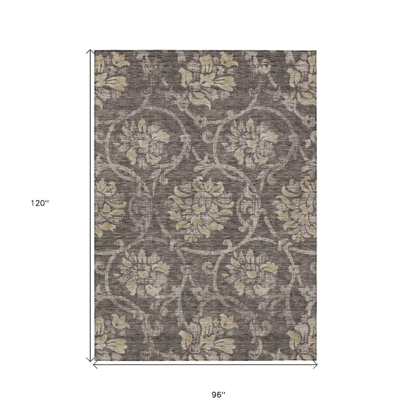 HomeRoots Floral Traditional Rectangle Outdoor Rug