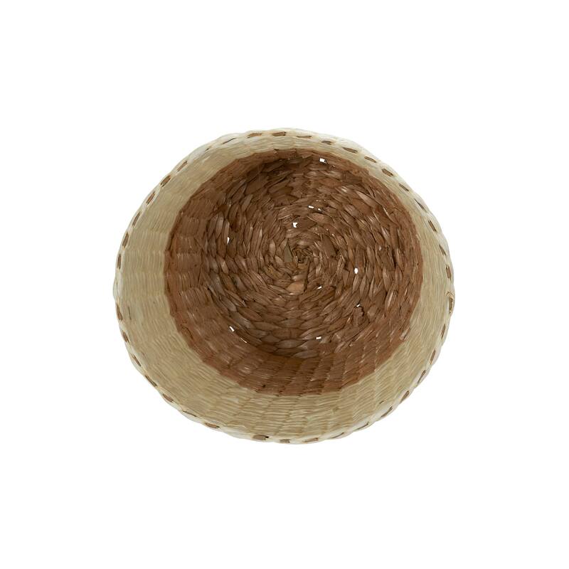 Household Essentials 2-Tone Handwoven Wicker Waste Basket