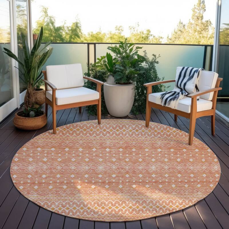 Machine Washable Indoor/ Outdoor Chantille Morrocan Boho Rug