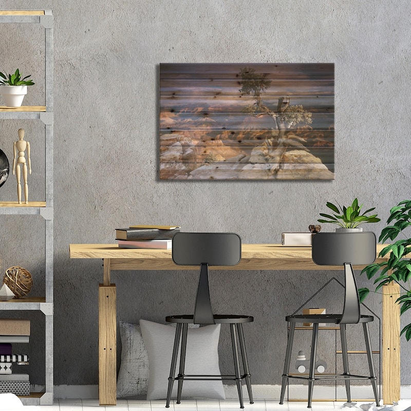 Grand Canyon With A Dusting Of Snow Seen From Yaki Point, Grand Canyon National Park, Arizona Print On Wood by Tim Fitzharris