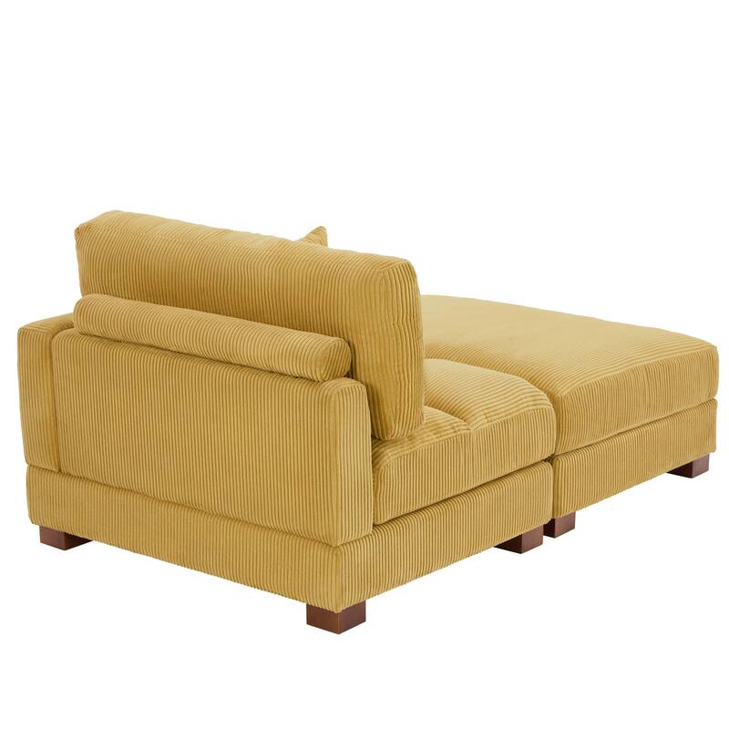 Sectional Sofa Set Modular Couch with Ottomans
