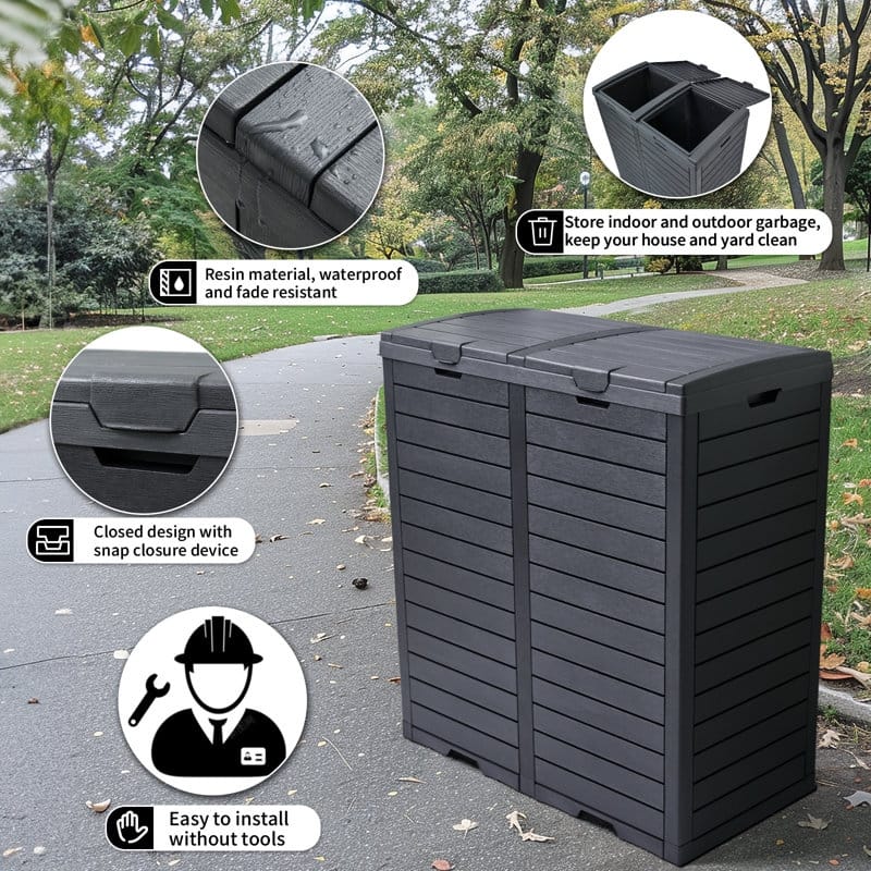 Resin Step On Curbside Trash Can & Recycling Bin