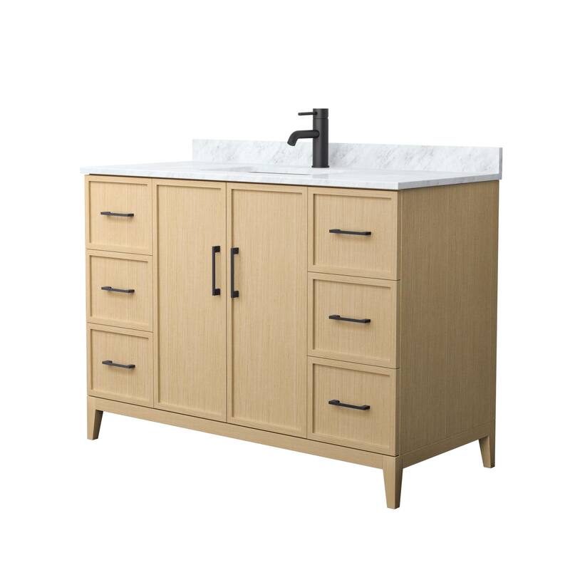 Wyndham Collection WCH717148S-CM-UNSMXX Elan 48" Free Standing Single - White Oak / Matte Black Hardware