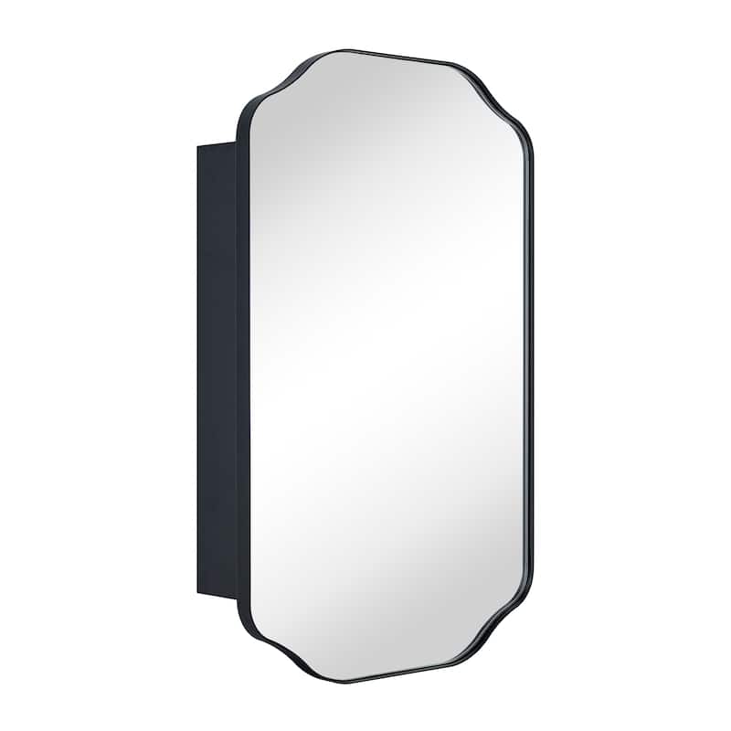 TEHOME Arched Metal Surface Mount Medicine Cabinet with Mirror Rectangle Bathroom Cabinet
