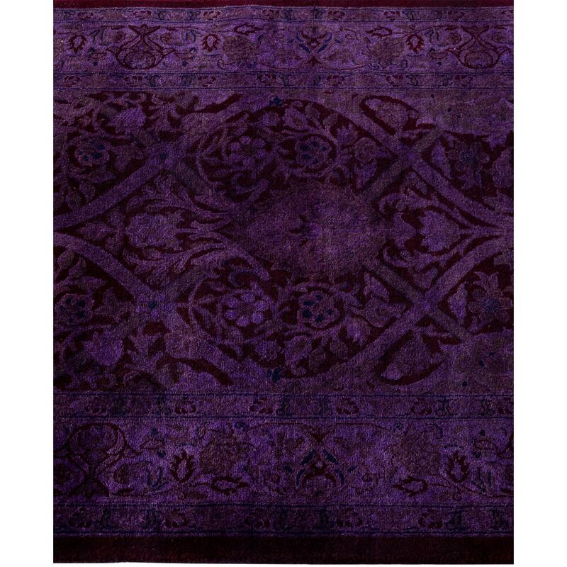 Overdyed One-of-a-Kind Hand-Knotted Runner Rug - Purple - 2' 7" x 12' 7"