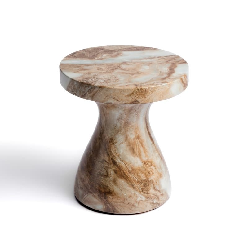 Studio London Monia Stylish Indoor and Outdoor Faux Marble End Table