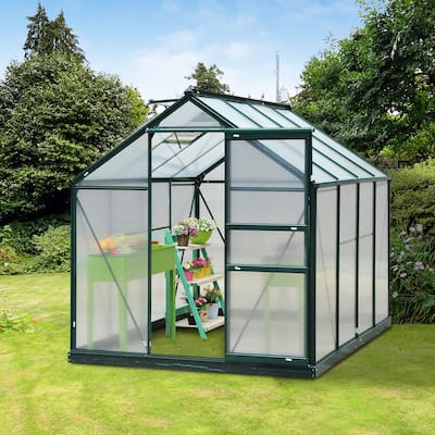 Outsunny Polycarbonate Walk-in Garden Greenhouse - Clear