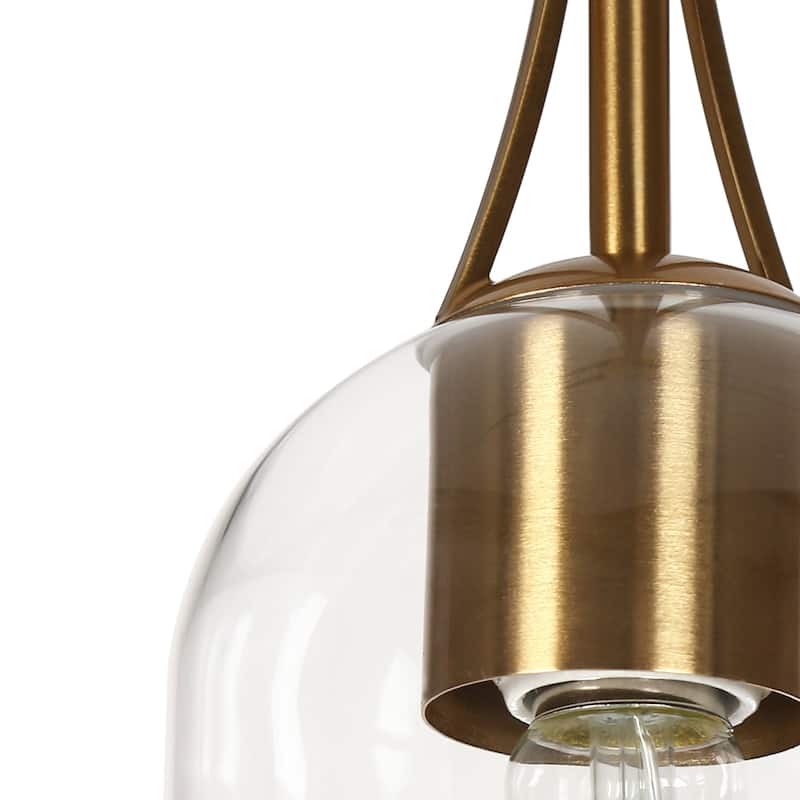 Modern 1-Light Gold Glass Pendant Lights Kitchen Island Lights - Brass Gold - D5.1"*H11.2"