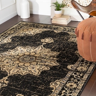 Sheridan Traditional Black Area Rug - 7' 9" x 11' 2"