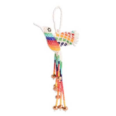 Novica Handmade Hummingbird Fantasy Glass Beaded Home Accent