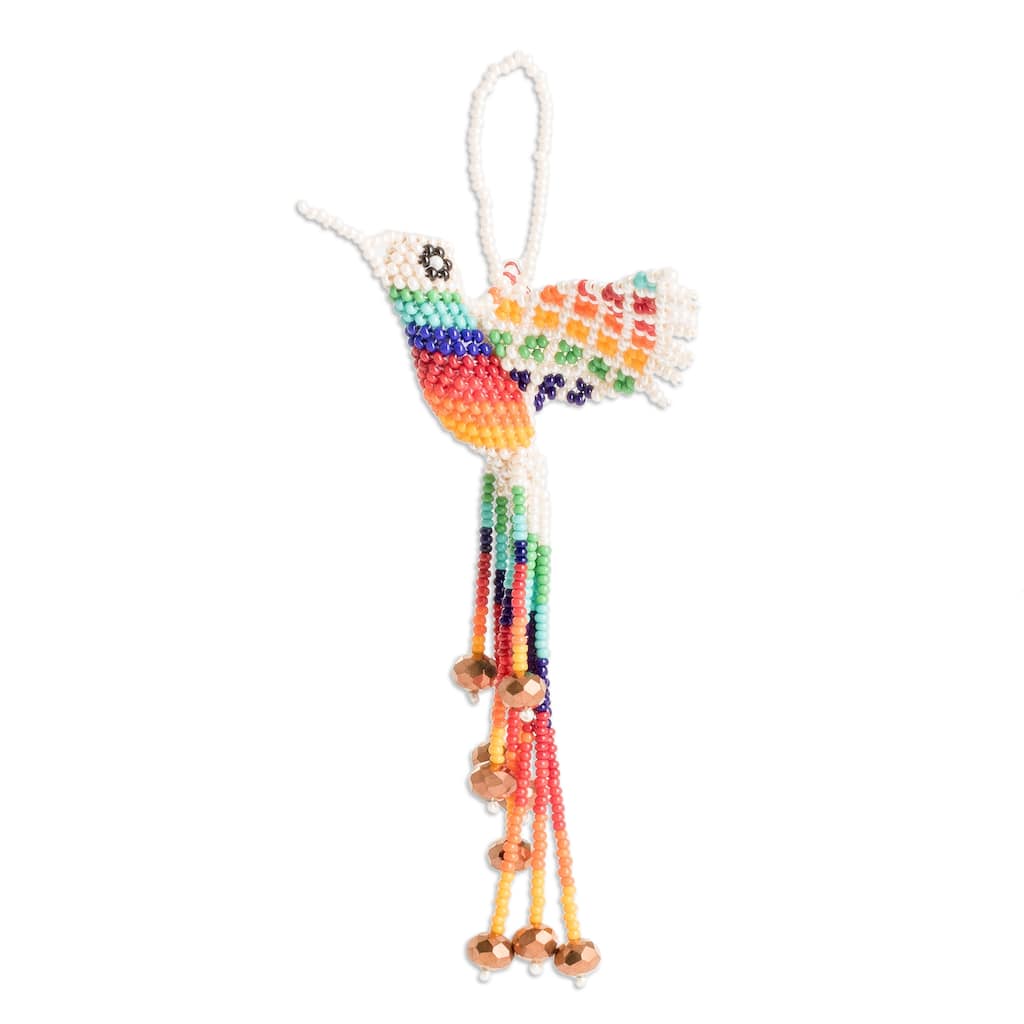 Novica Handmade Hummingbird Fantasy Glass Beaded Home Accent
