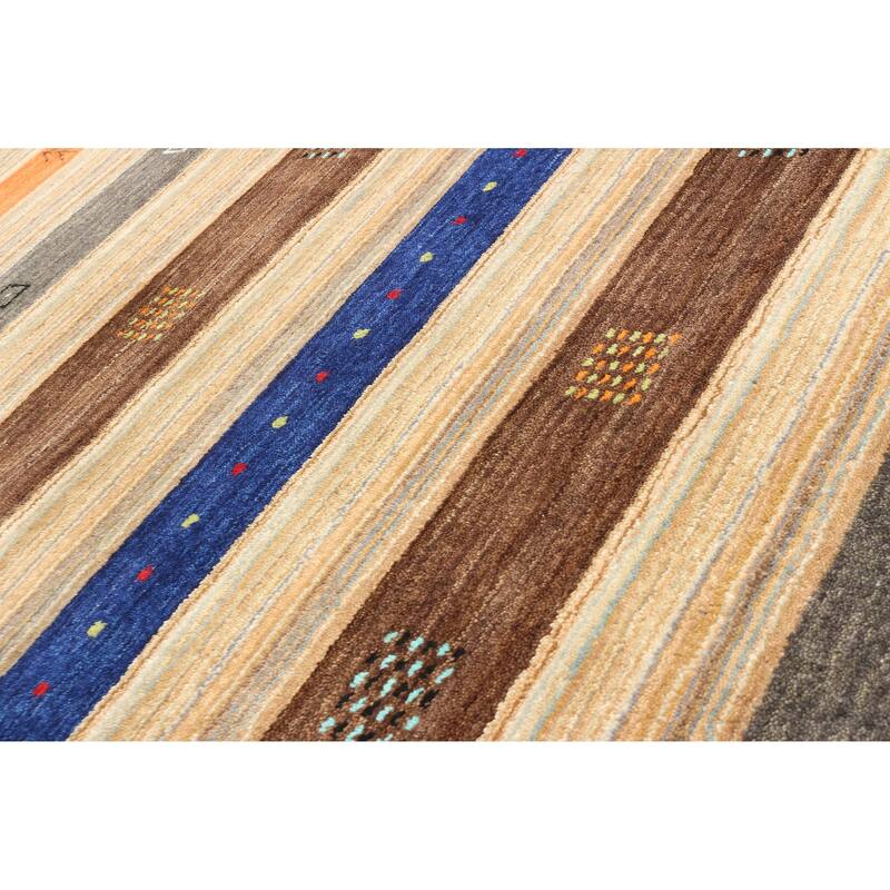 ECARPETGALLERY Hand Loomed Kashkuli Gabbeh Multi Color Wool Rug - 4'0 x 6'0