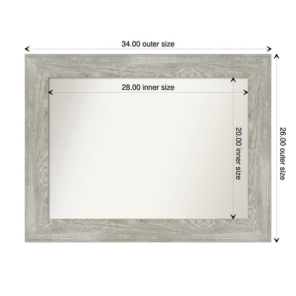 dimension image slide 1 of 113, Dove Greywash Framed Non-Beveled Custom Wall Mirror, Bathroom Vanity Mirror
