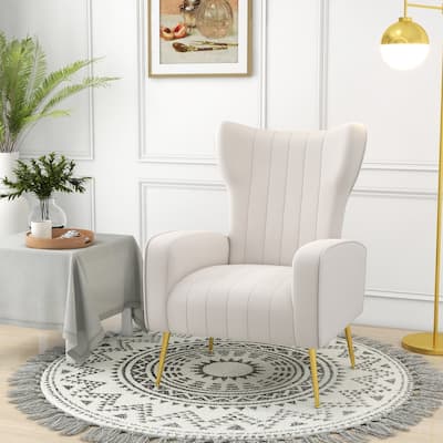 Upholstered Wingback Accent Chair - 26.4"W x 37.8"H x 32.6"D