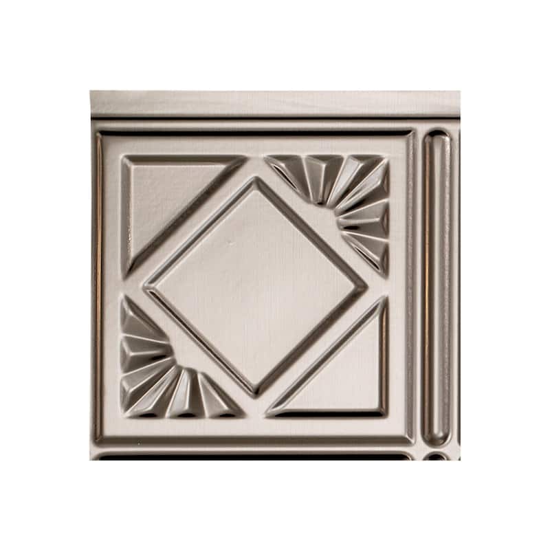 FASÄDE Traditional Style 4 Decorative Vinyl Backsplash Panel - 6X6 Inch Sample - Brushed Nickel