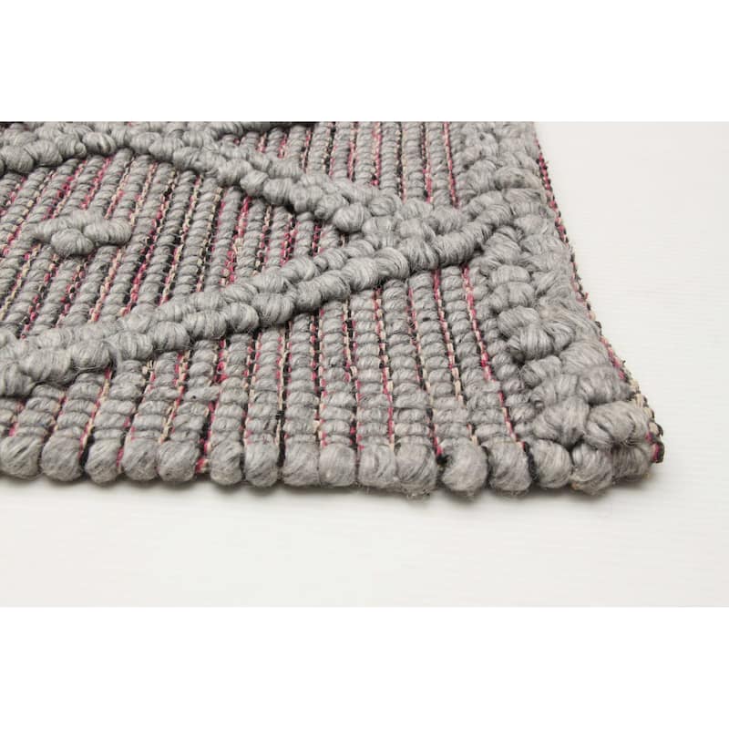 ECARPETGALLERY Braid weave Sienna Grey Wool Rug - 5'0 x 8'0
