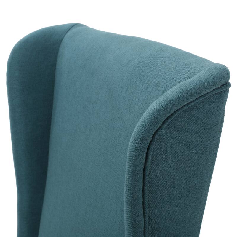 Modern Upholstered Fabric Dining Chair with Padded Seat, High Back and Birch Wood Legs for Dining Room Living Room Bedroom