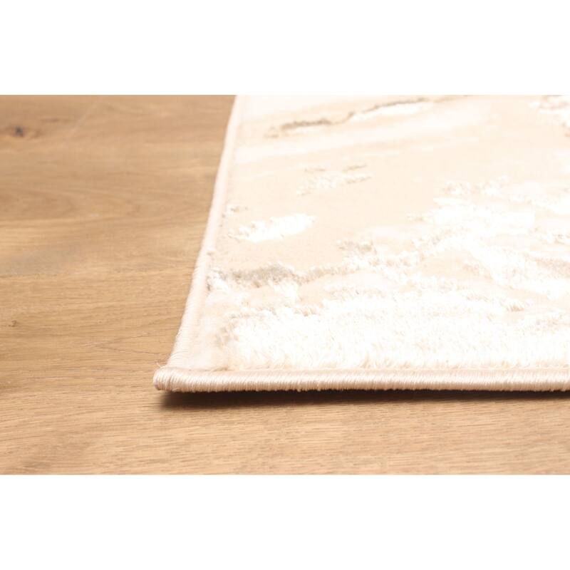 ECARPETGALLERY Machine Made Dove Ivory Area Rug