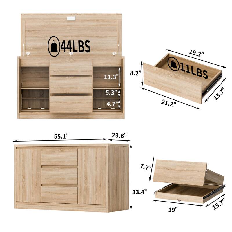Study Confidential Office File Cabinet,NFC Card Lock, Hidden Storage Compartment