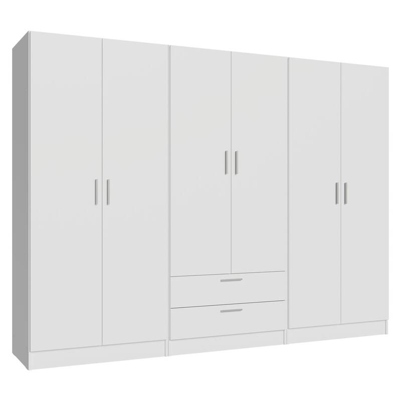 MADESA 6 Doors 2 Drawers Wardrobe Set Bedroom Storage Cabinet