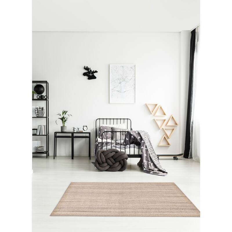 ECARPETGALLERY Hand Loomed Loreto Light Grey Wool Rug - 5'6 x 7'10