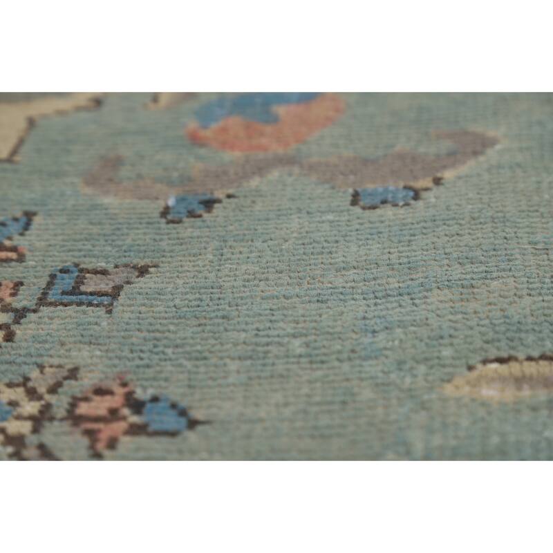 Light Blue Traditional Tabriz Persian Area Rug Handmade Wool Carpet - 6'5"x 9'5"
