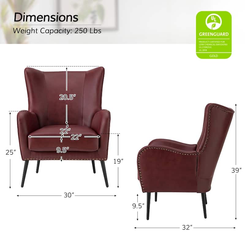 Invidiae Wooden Upholstered Armchair with Metal Legs