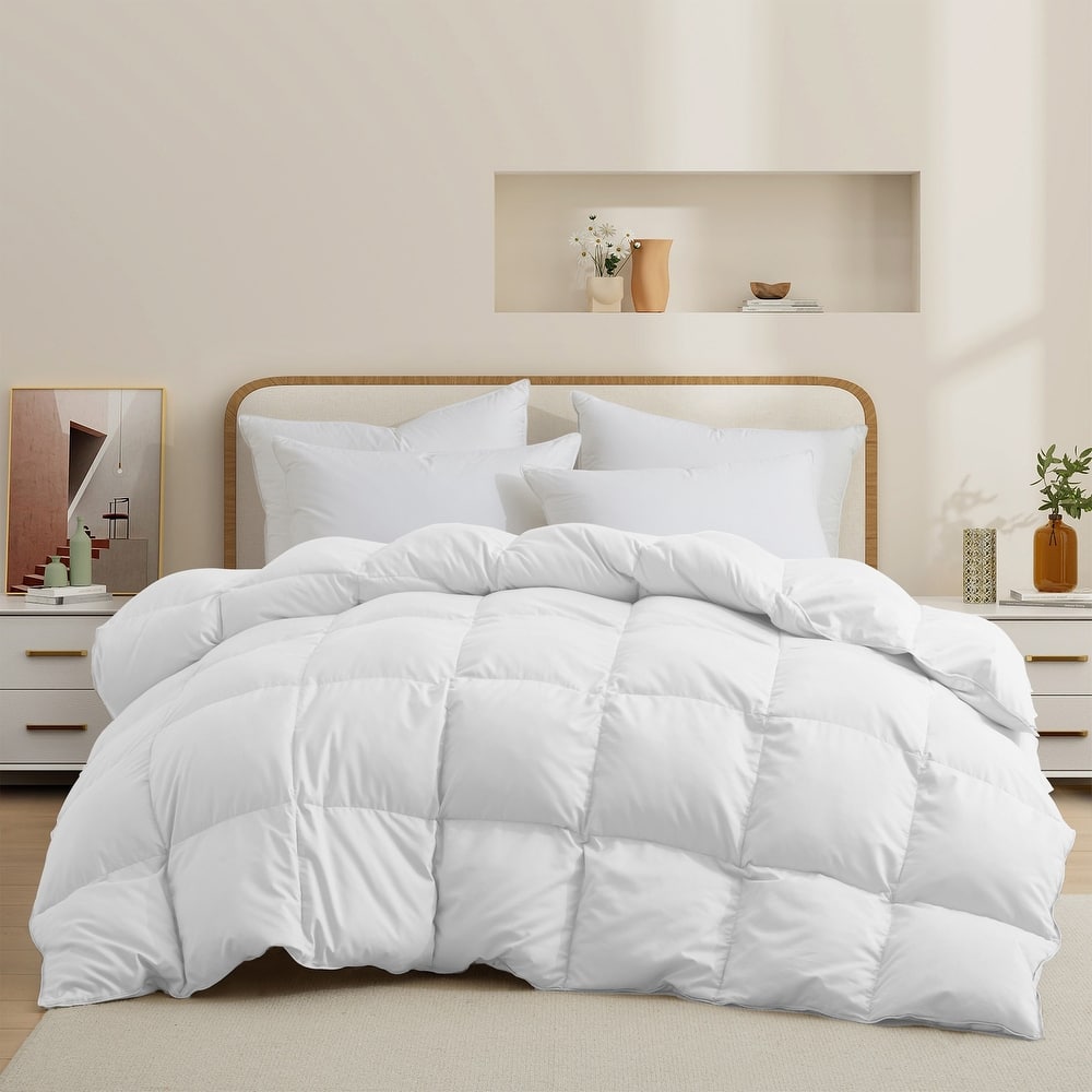 All Season White Goose Feather Fiber & Down Duvet Comforter