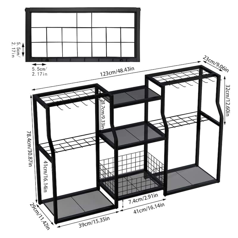 Freestanding Garden Tool Organizer Stand Workshop Garage Storage Rack with Slots
