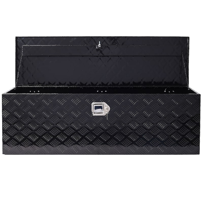 48”Aluminum Heavy Duty Truck Bed Tool Box 5 Bar Tread Waterproof Outdoor Trailer Pickup Underbody Toolbox With Lock Keys
