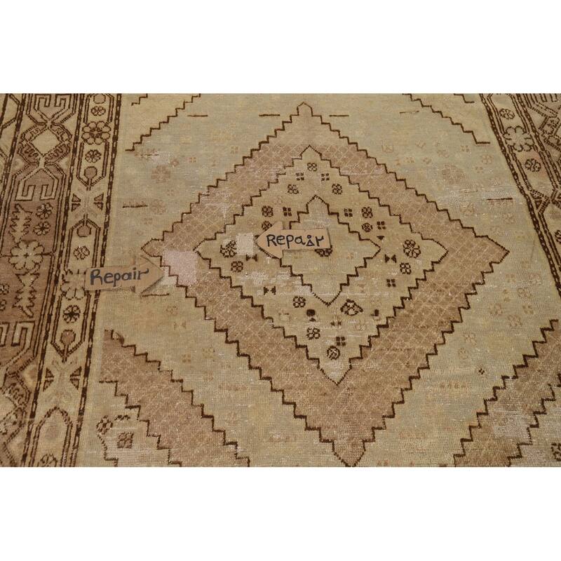 Pre-1900 Antique Vegetable Dye Khotan Rug Hand-Knotted Wool Carpet - 5'7"x 10'7"