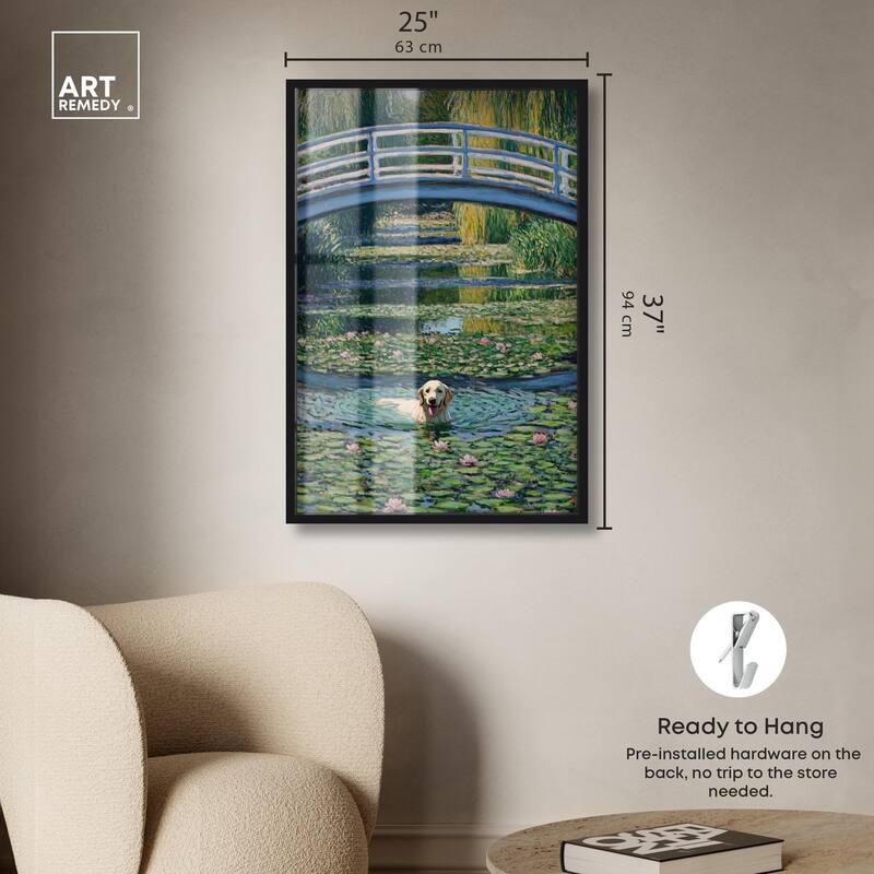 The Pond Under the Bridge Shadowbox by Art Remedy