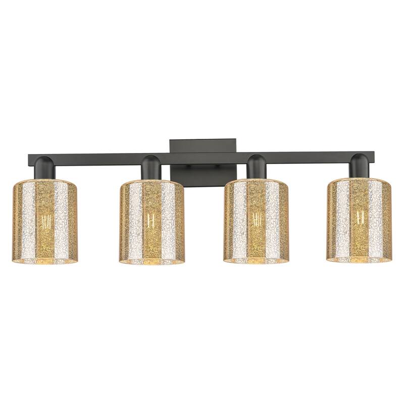 Innovations Lighting Endless Possibilities Arcadia - Cobbleskill - 4 Light 32" Bath Vanity Light - Mercury/Matte Black