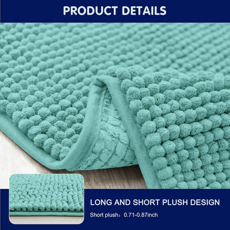 Subrtex Chenille Soft Rugs Super Water Absorbing Shower Mats