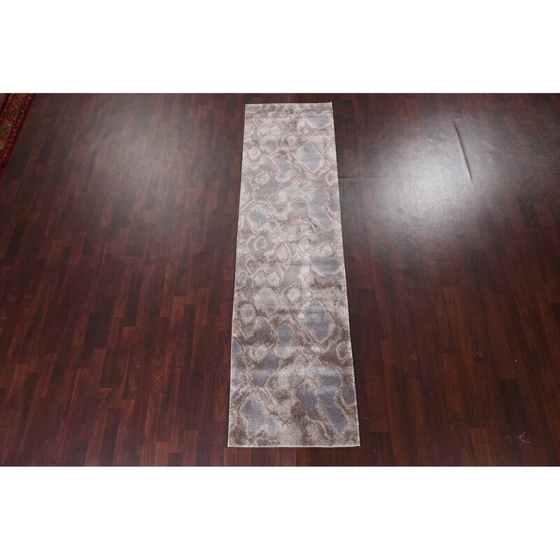 Turkish Abstract Brown Transitional Oriental Rug Contemporary Carpet