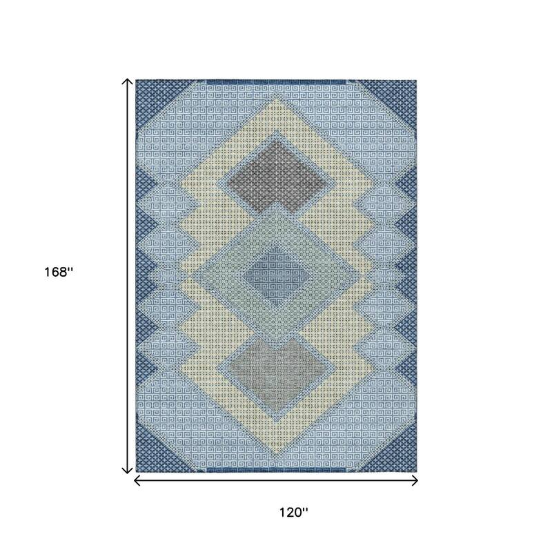 HomeRoots Geometric Transitional Rectangle Outdoor Rug