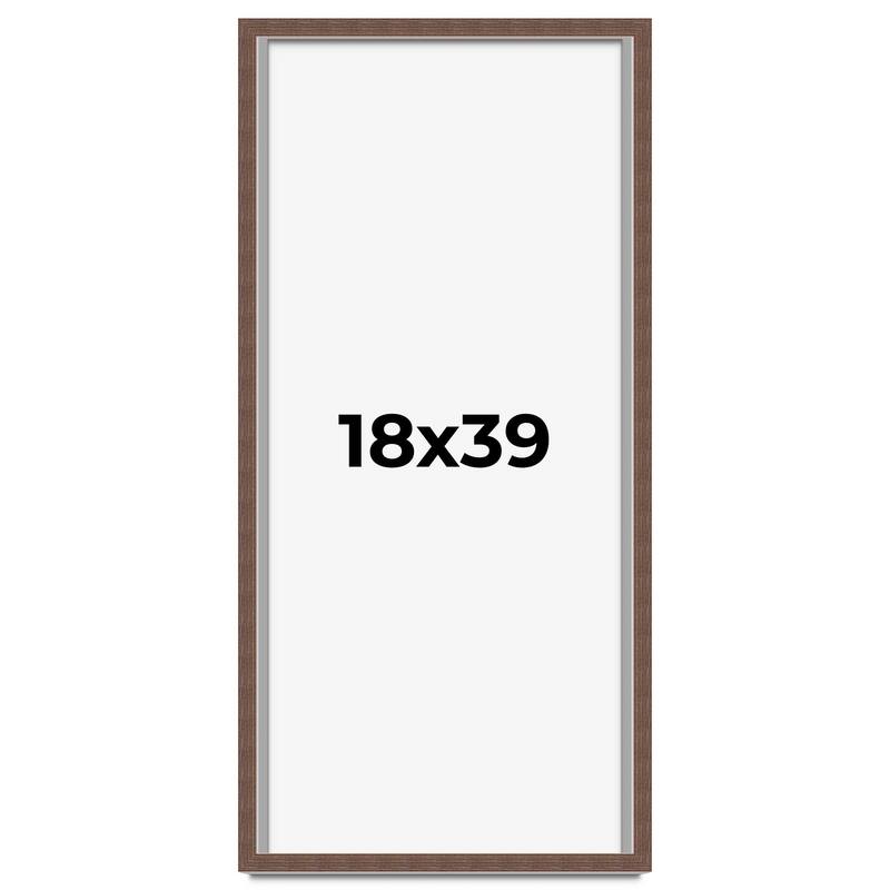 18x39 Shadow Box Frame Brown | 1.125 inches Deep Real Wood Rustic