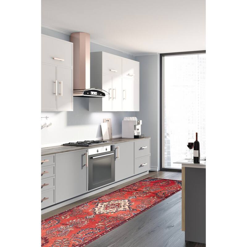 ECARPETGALLERY Hand-knotted Andelz Red Wool Rug - 3'1 x 8'2