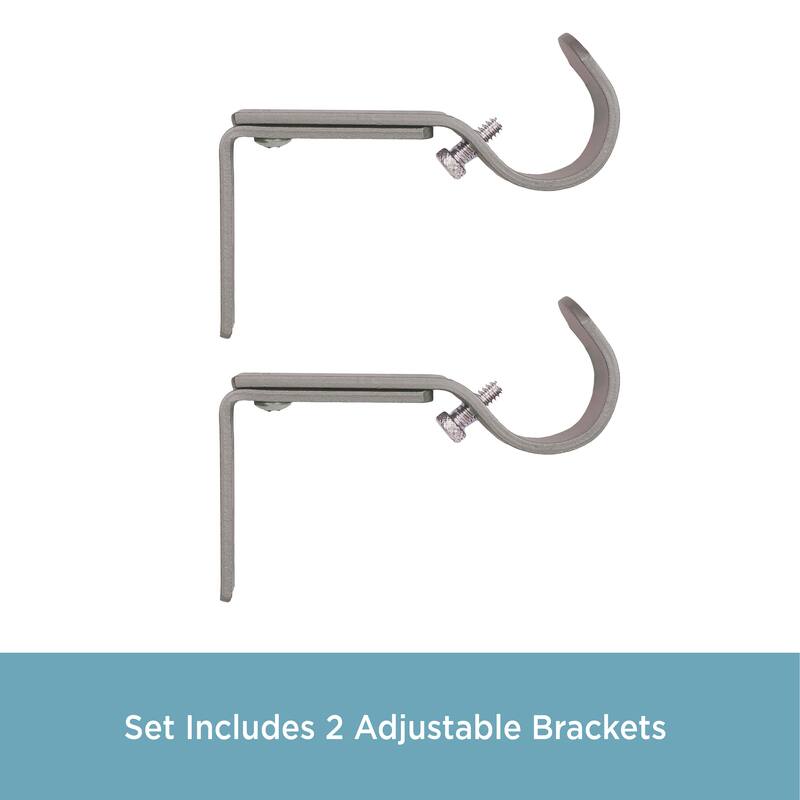 Kenney® 1" Adjustable Curtain Rod Mounting Brackets, Set of 2, Dark Brown