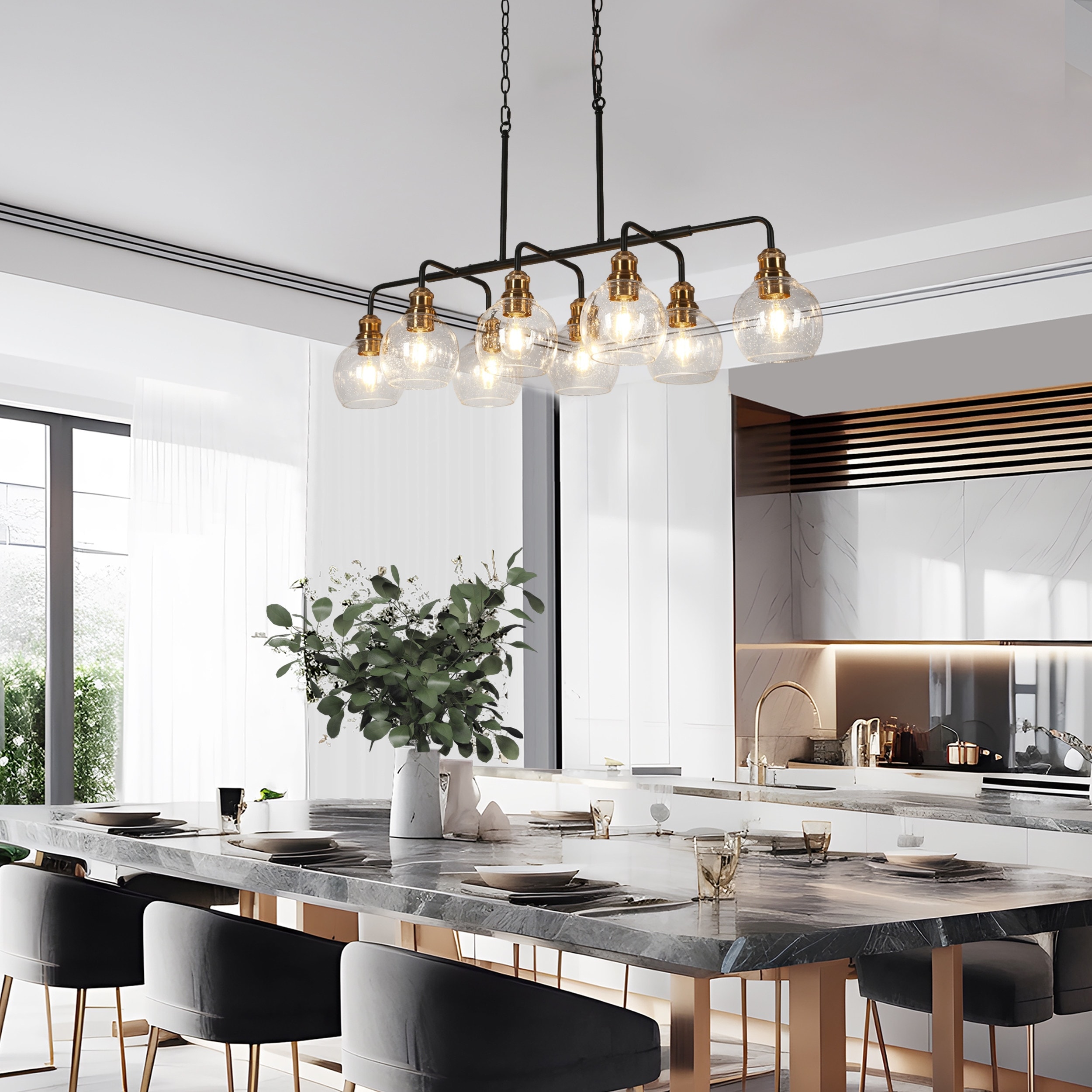 Large black orb chandelier sale