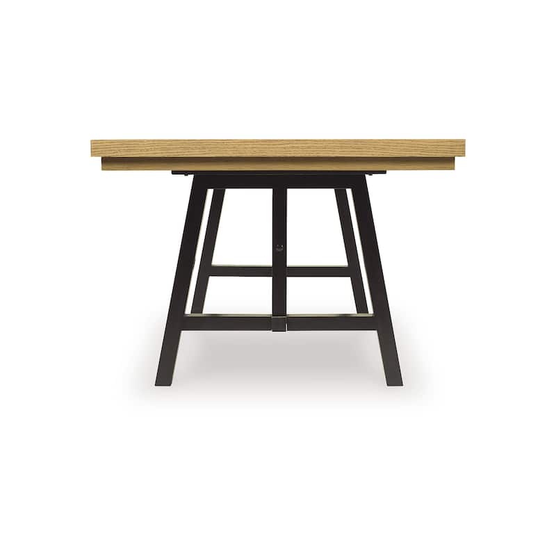 Signature Design by Ashley Galliden Light Brown/Black Dining Extension Table - 40" W x 120" D x 30" H