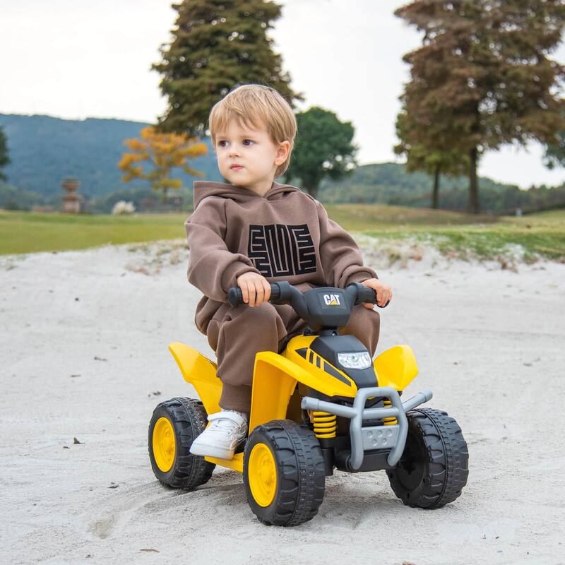 Costway CAT Licensed 6V Kids Ride on ATV with LED Headlight Horn - Yellow - See Details
