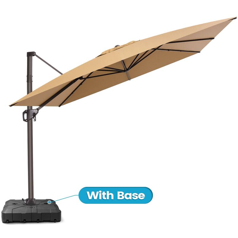 Crestlive Products Outdoor 10ft Patio Cantilever Offset Umbrella with Base