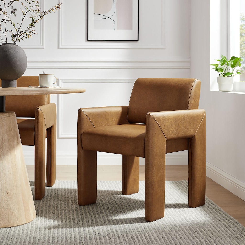 Daven Vegan Leather Dining Armchair