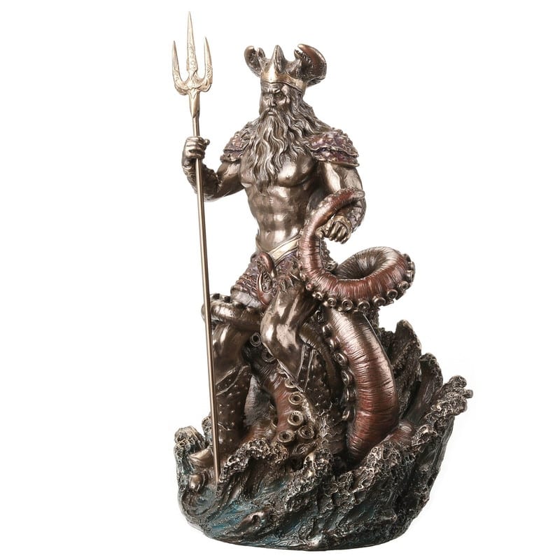 8.86 inches Height Cold Cast Bronze Oceanus the Primordial Titan of Water Bronze Finish Figurine