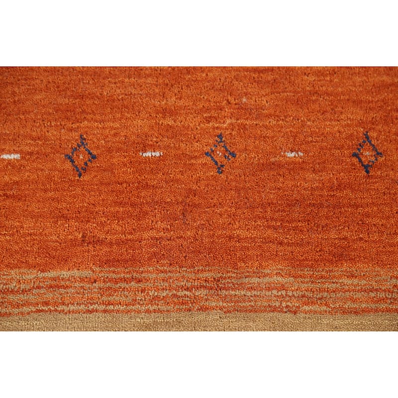Little Animals Striped Gabbeh Oriental Area Rug Handmade Wool Carpet - 8'1"x 9'8"