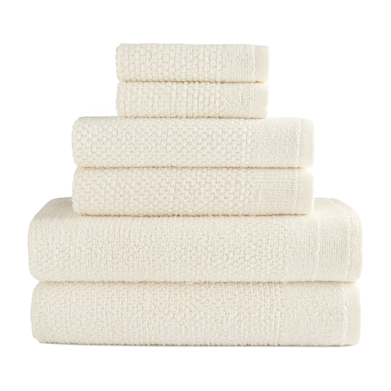 Dan River 6 Piece Popcorn Cotton Bath Towel Set - N/A