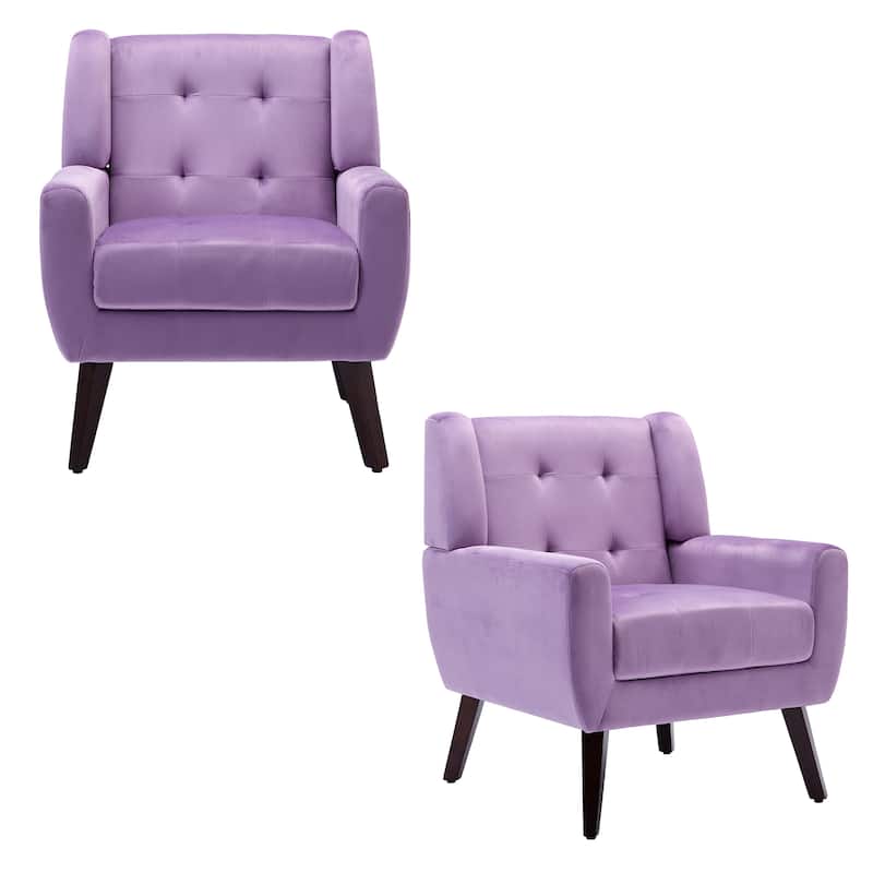 Tufted Arm Chair Upholstered Lounge Chair(Set of 2)