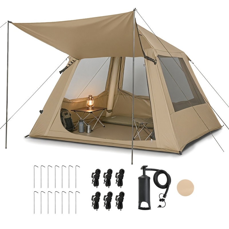 94.5 x 66.9 in, Inflatable Camping Tent,2-4 Person Capacity, UV-Resistant and Waterproof
