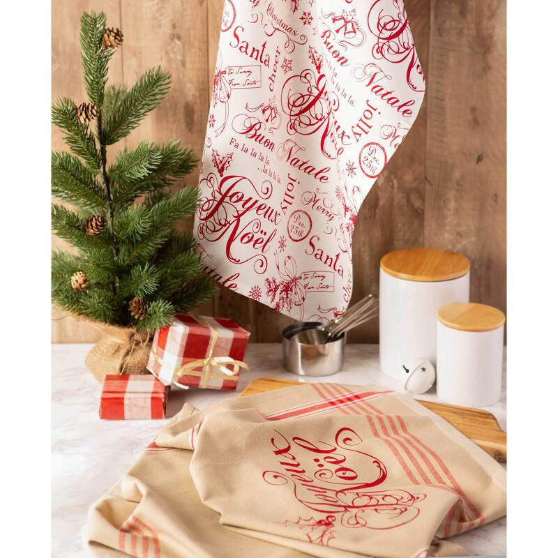 DII Assorted Christmas Printed Dishtowel
